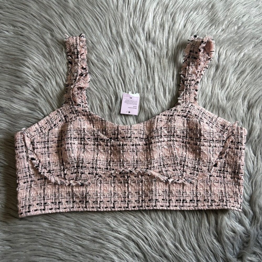 Wild Fable Crop Sleeveless Tank Top Womens Size XL Pink Sparkly